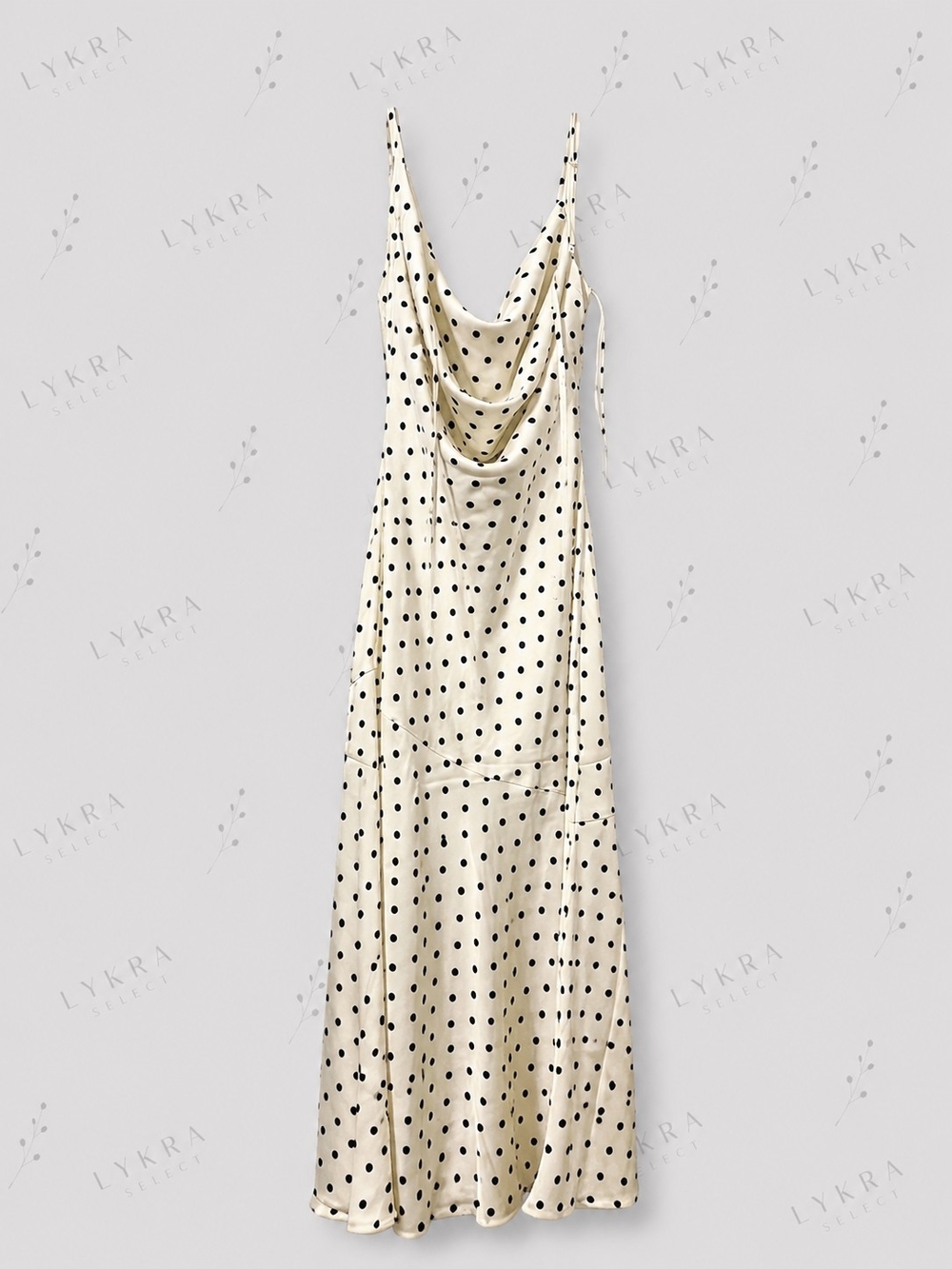 Lulu's Cream and Black Polka Dot Slip Dress - Picture 6 of 7